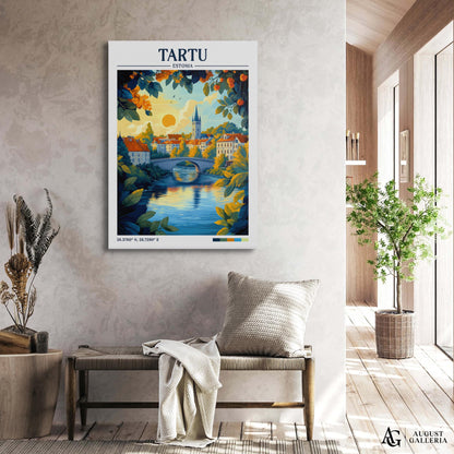 Tartu Estonia Retro Travel Print