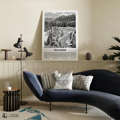 Telluride Black & White City Print