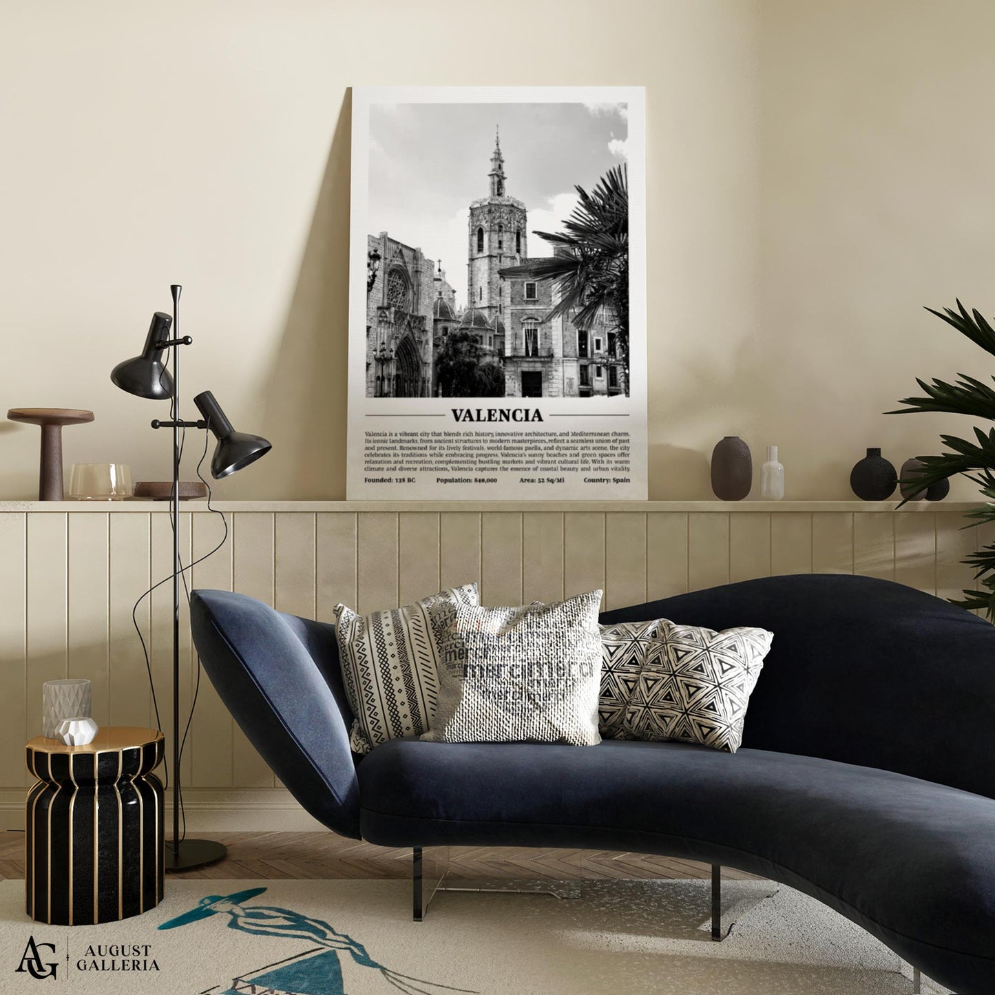 Valencia Black & White City Print