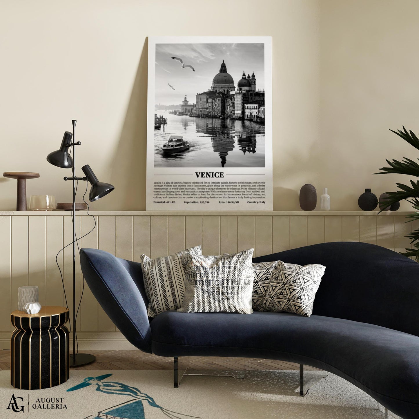 Venice Black & White City Print