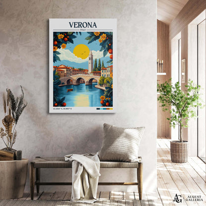 Verona Italy Retro Travel Print