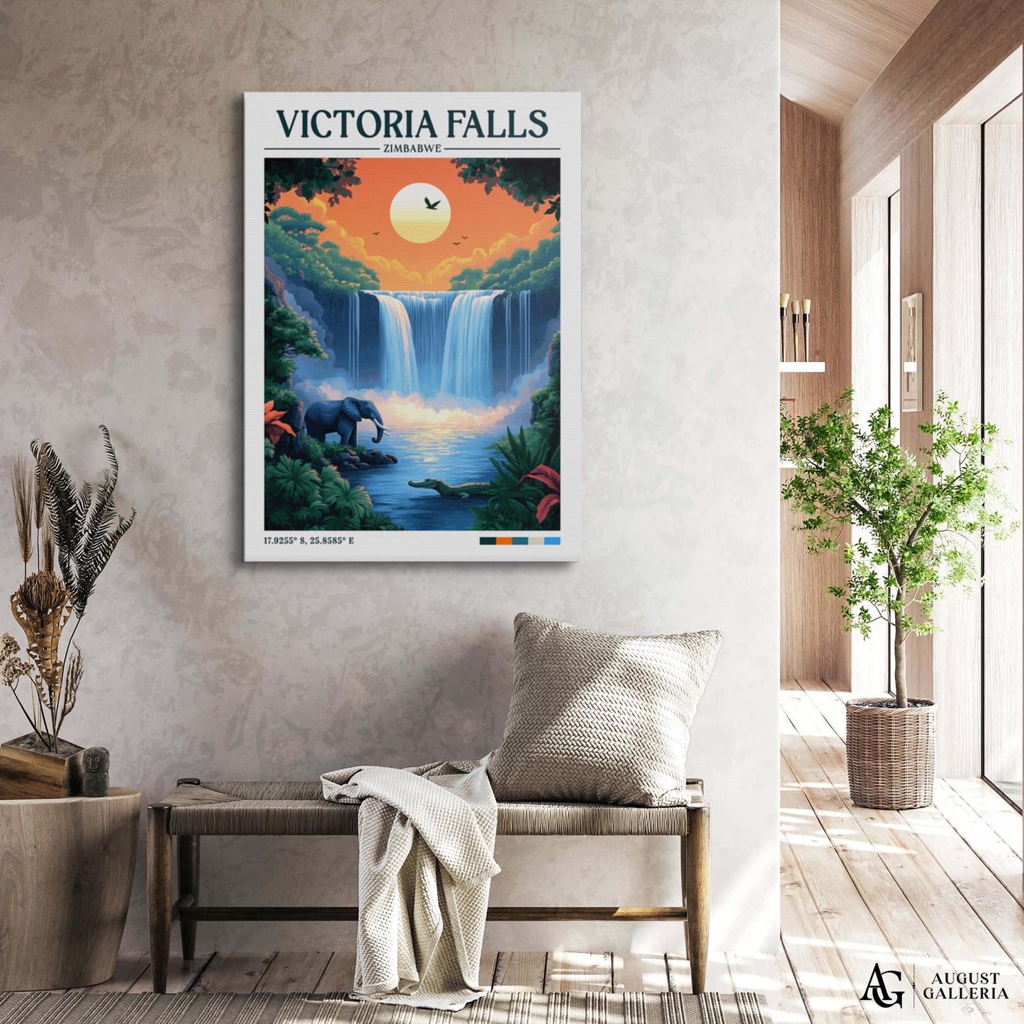 Victoria Falls Retro Travel Print