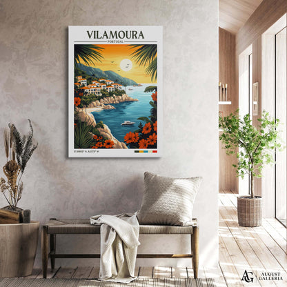 Vilamoura Portugal Retro Travel Print
