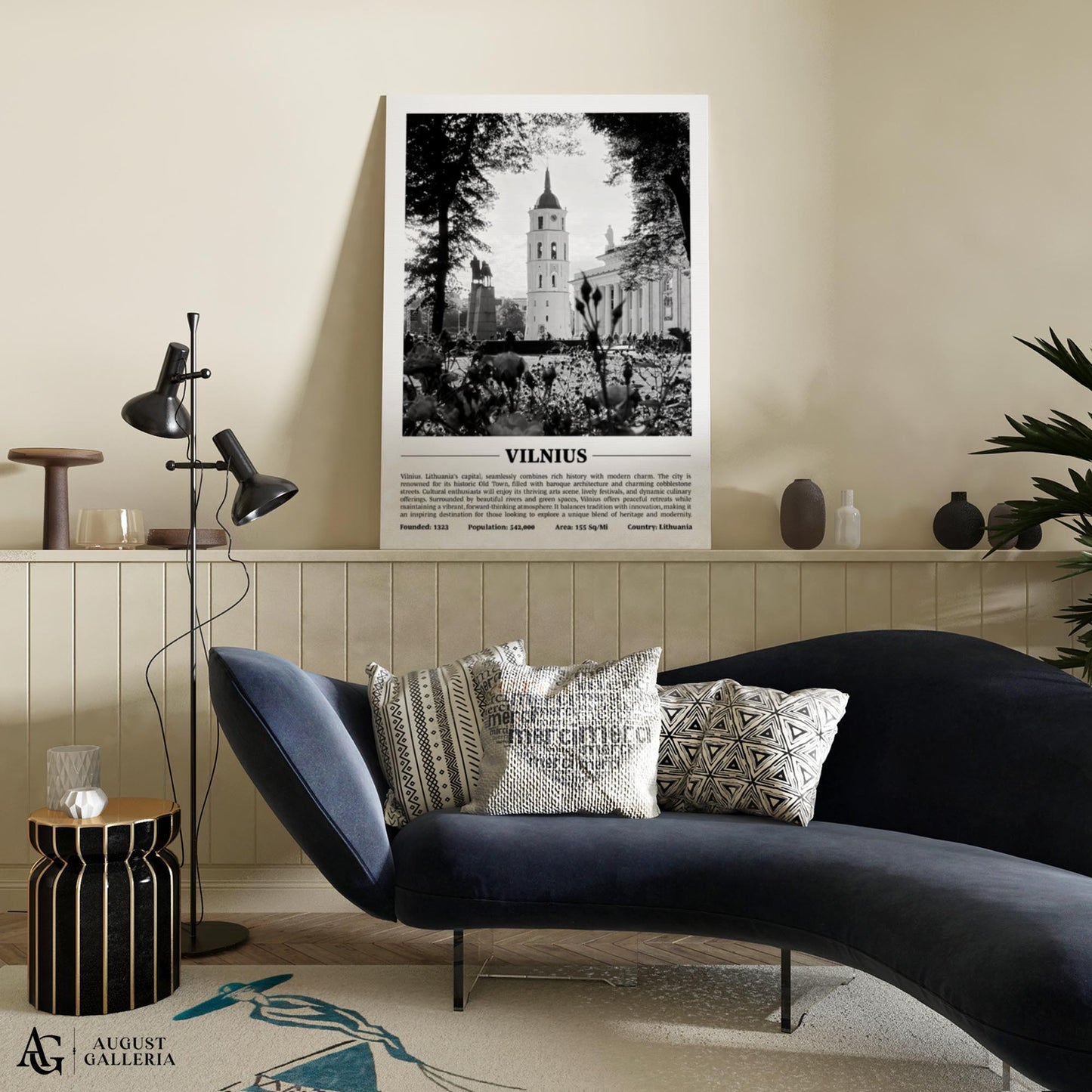 Vilnius Black & White City Print