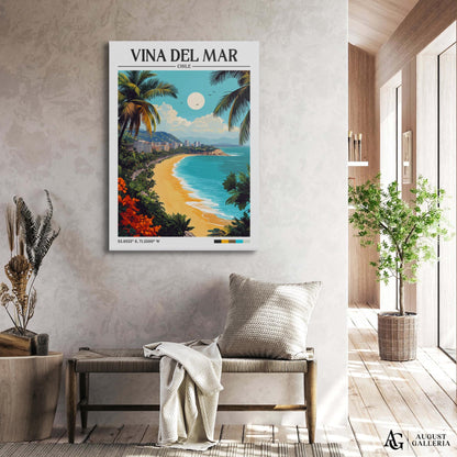 Viña del Mar Retro Travel Print