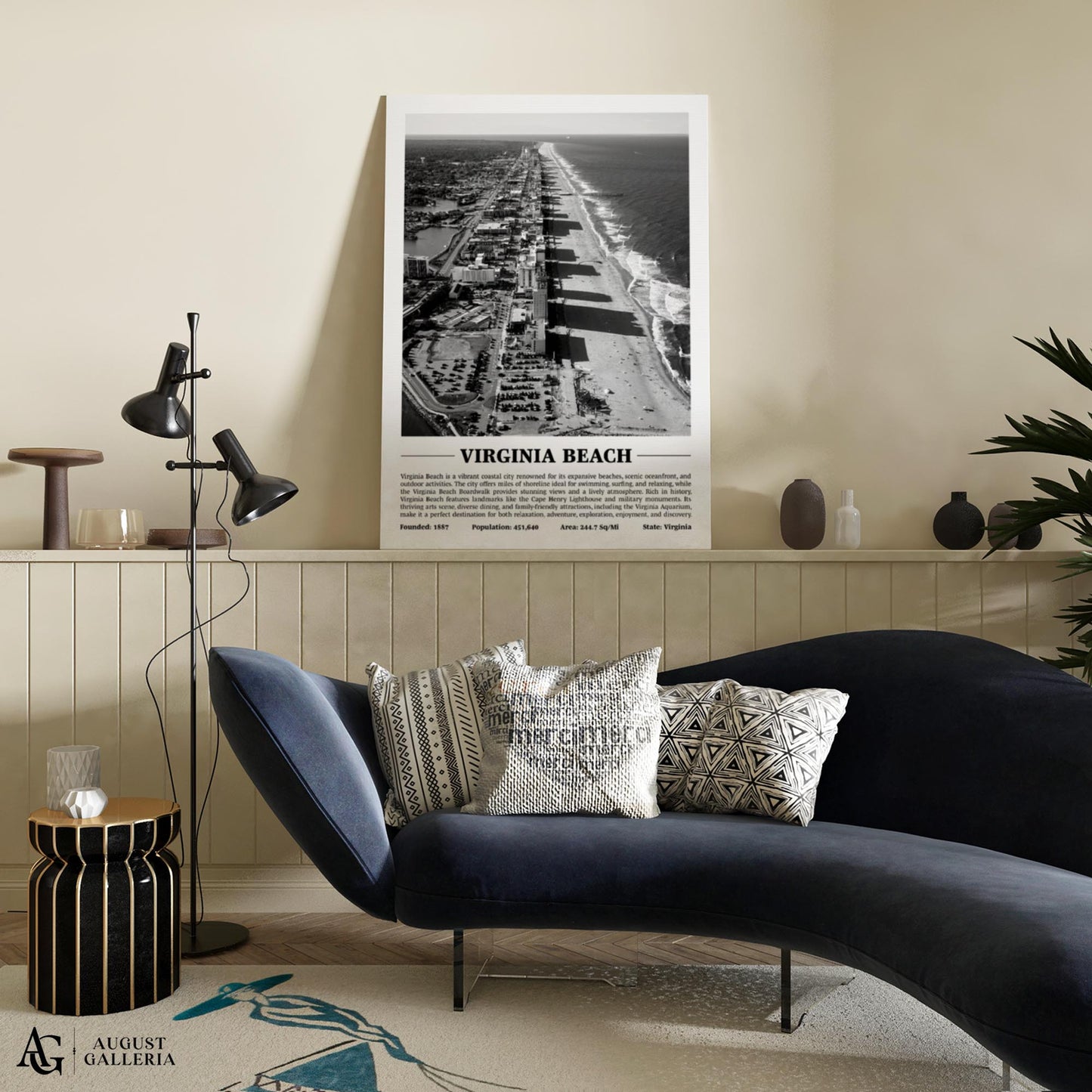 Virginia Beach Black & White City Print