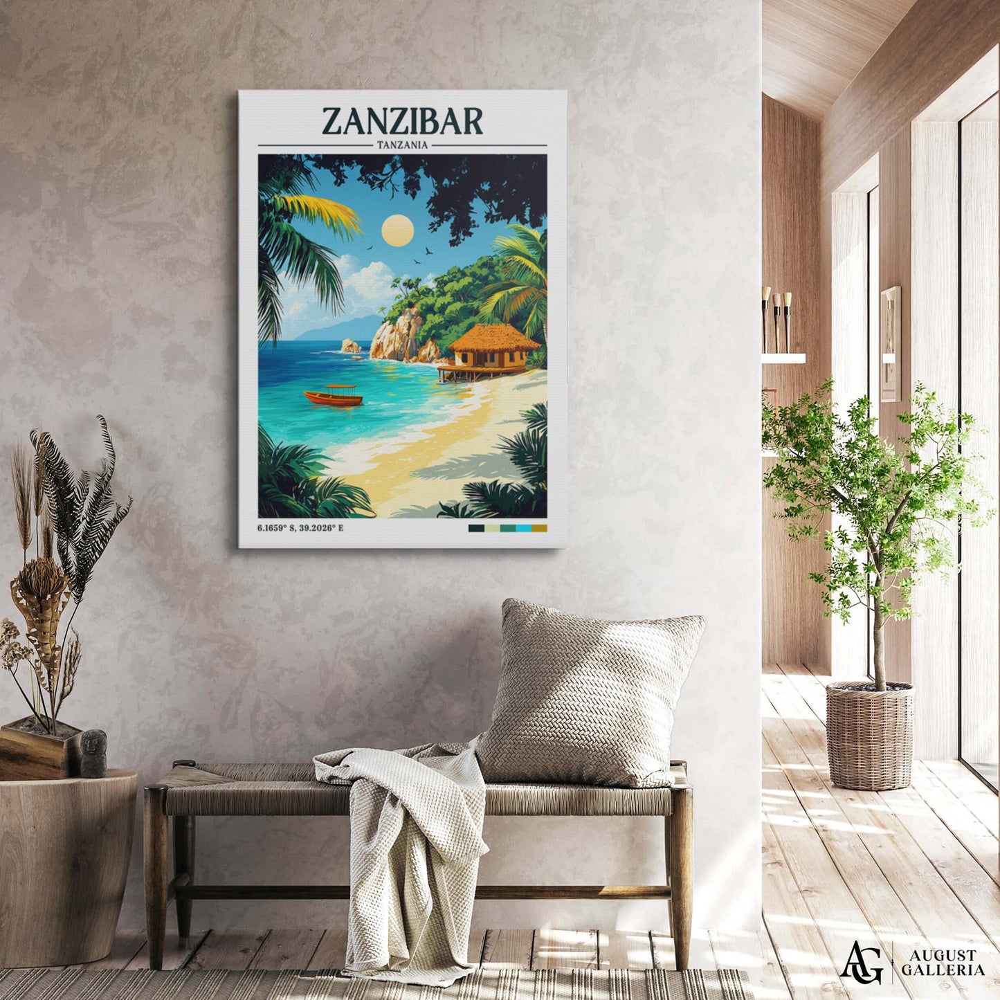 Zanzibar Retro Travel Print