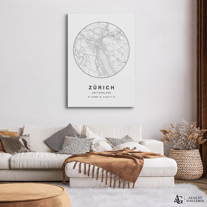 Zurich Minimalist Map