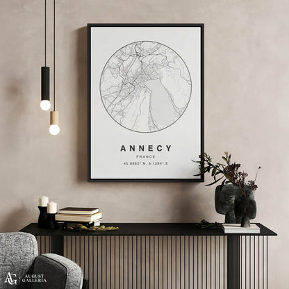 Annecy Minimalist Map