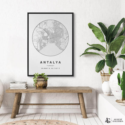 Antalya Minimalist Map