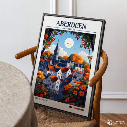 Aberdeen Scotland Retro Travel Print