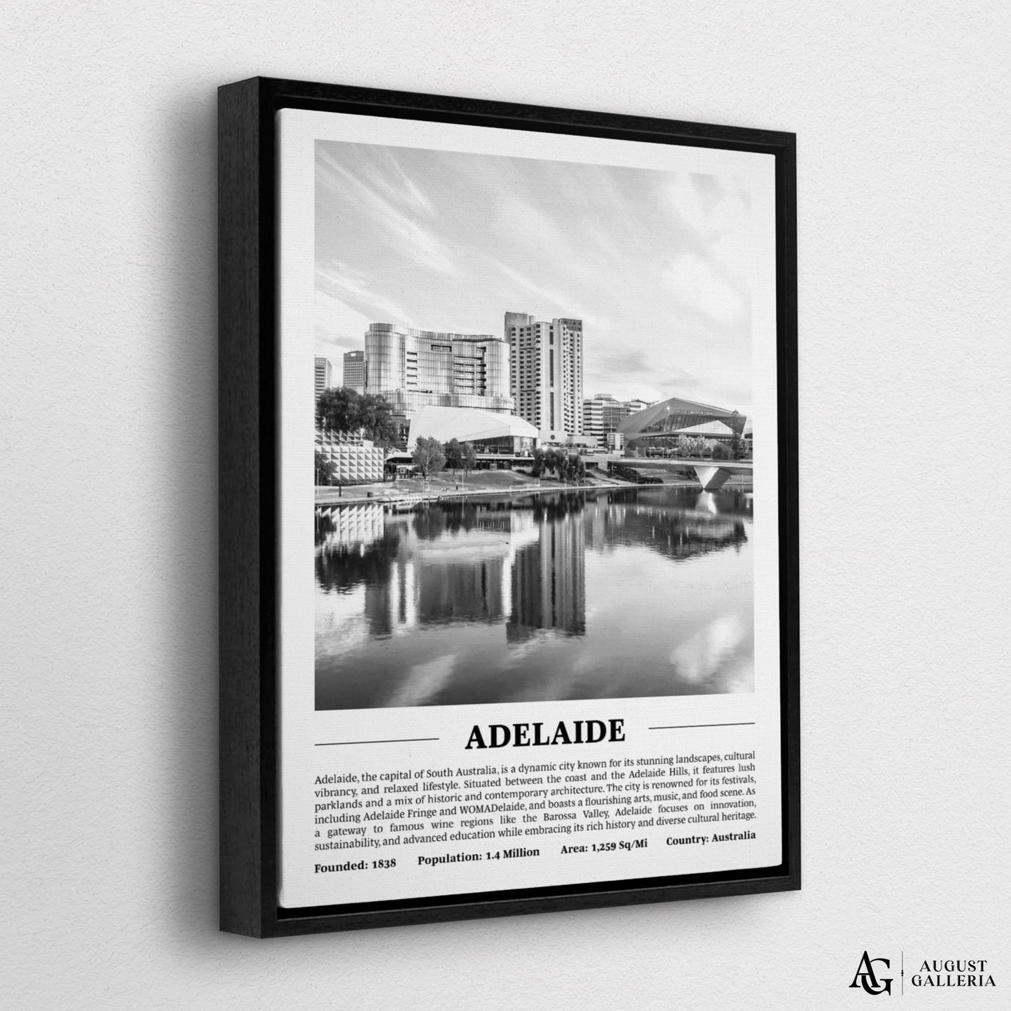 Adelaide Black & White City Print