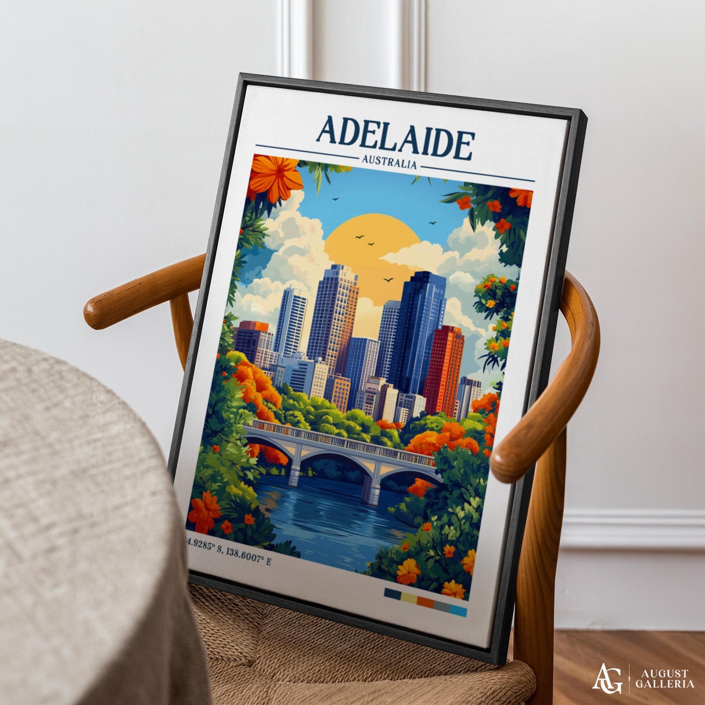 Adelaide Australia Retro Travel Print