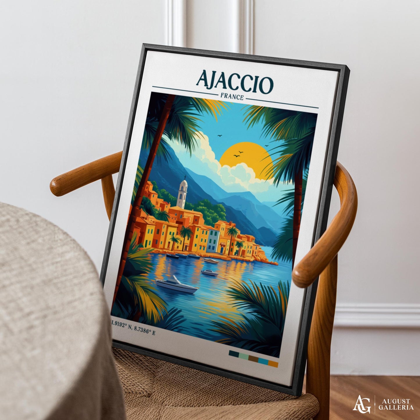 Ajaccio France Retro Travel Print