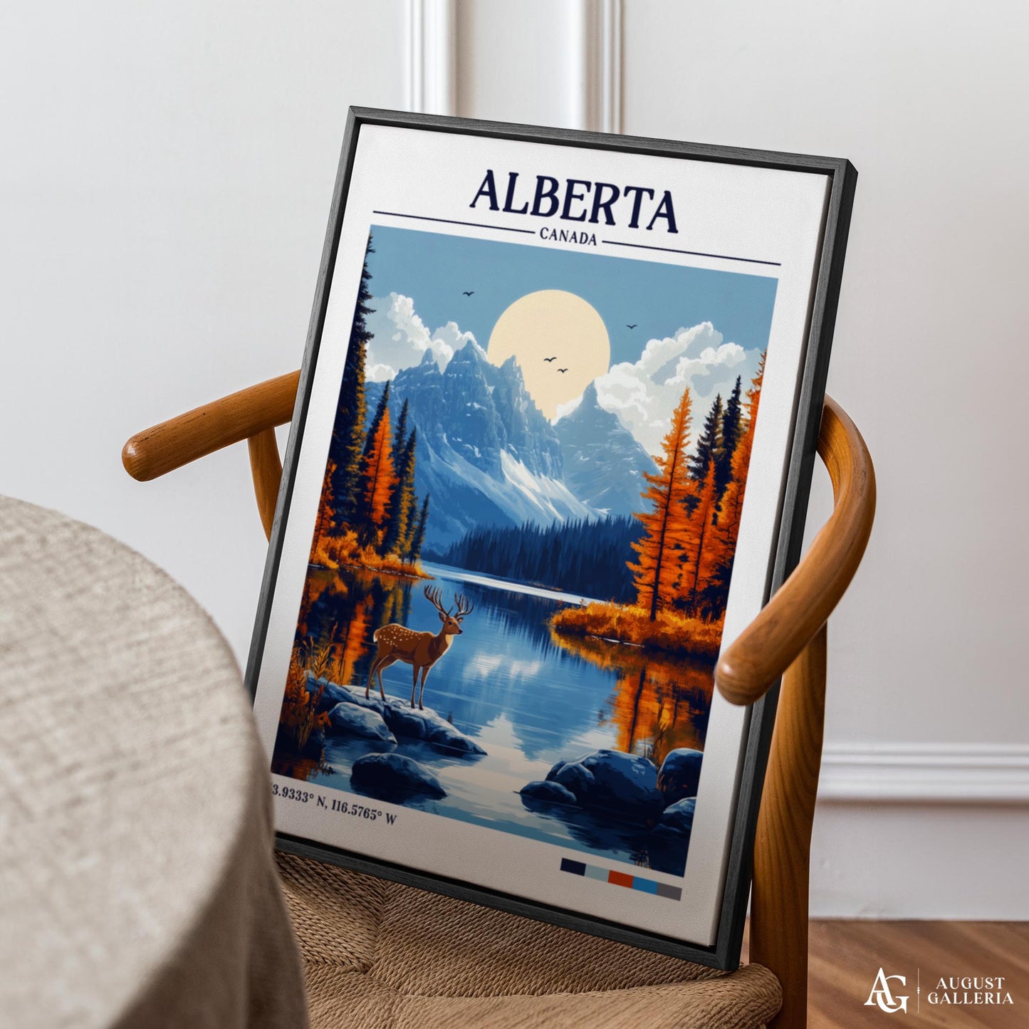 Alberta Canada Retro Travel Print