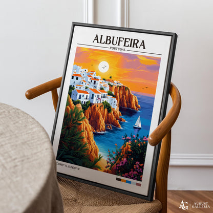Albufeira Portugal Retro Travel Print