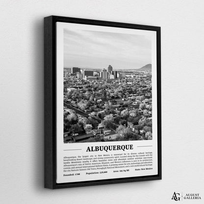 Albuquerque Black & White City Print