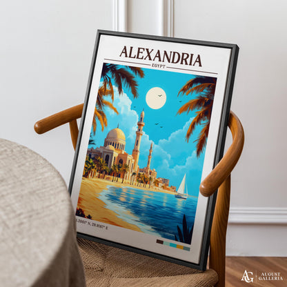 Alexandria Egypt Retro Travel Print