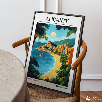 Alicante Spain Retro Travel Print