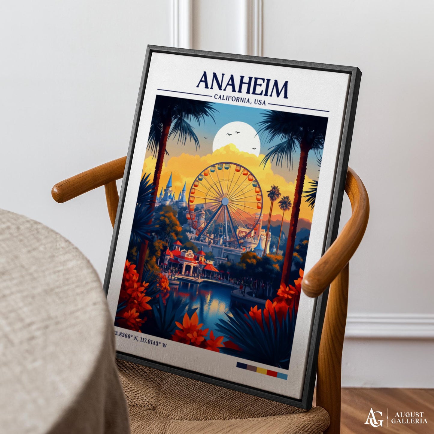 Anaheim California Retro Travel Print