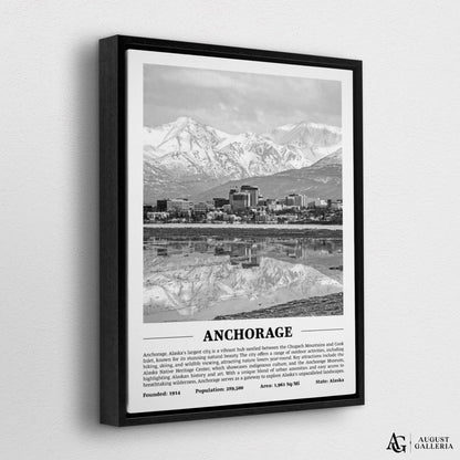 Anchorage Black & White City Print