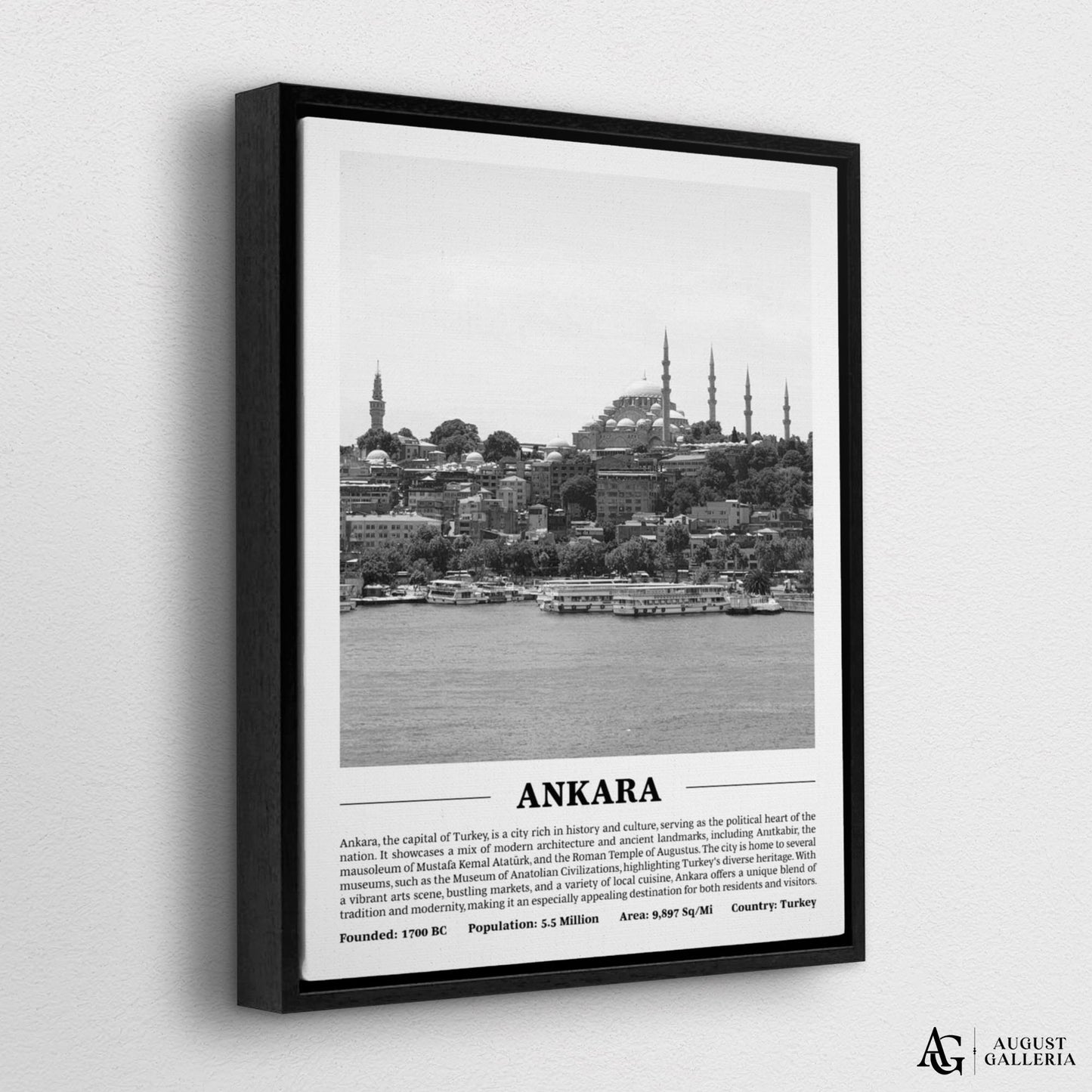 Ankara Black & White City Print