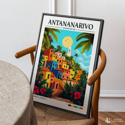 Antananarivo Madagascar Retro Travel Print