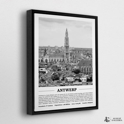 Antwerp Black & White City Print