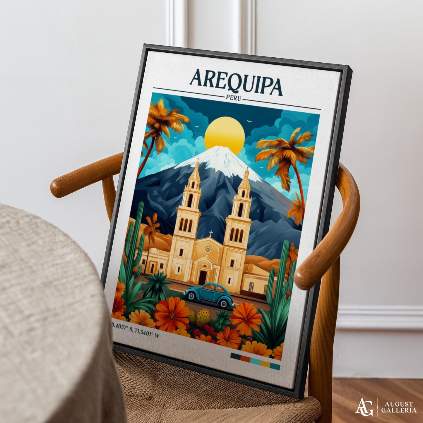 Arequipa Peru Retro Travel Print