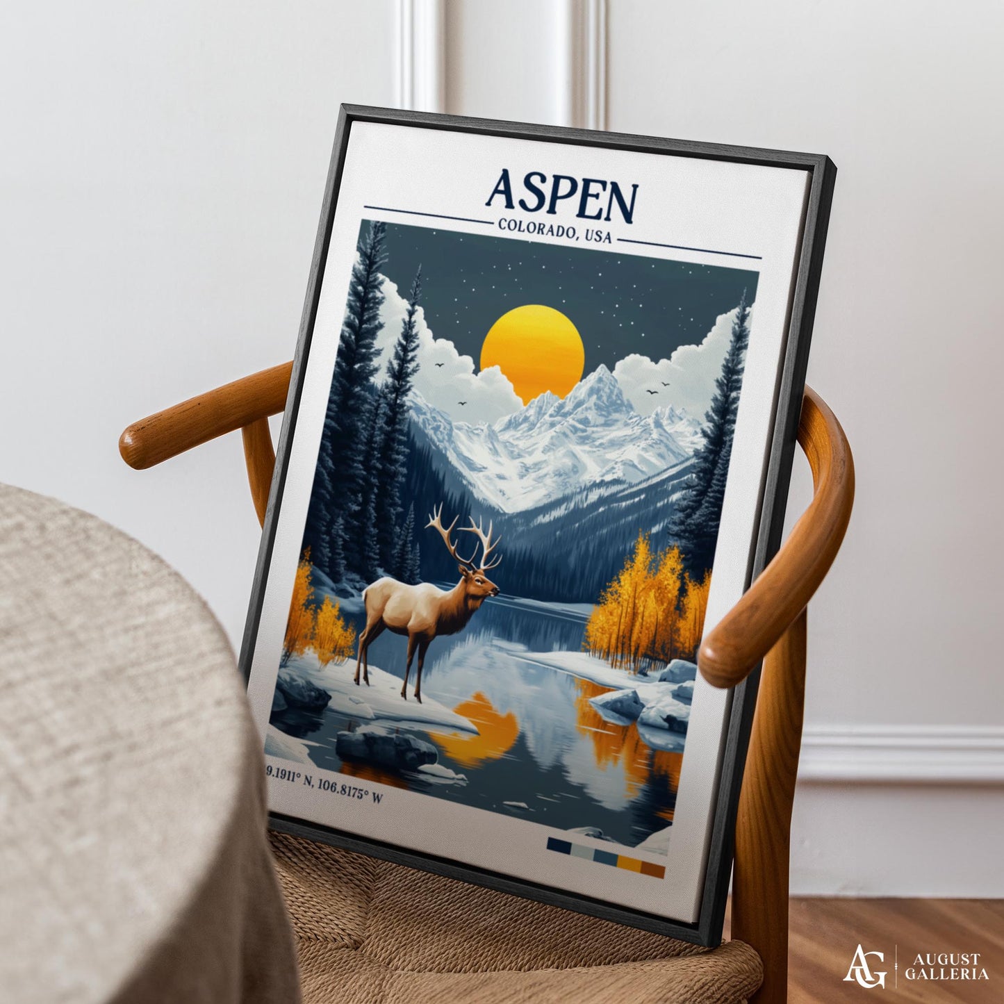 Aspen Colorado Retro Travel Print