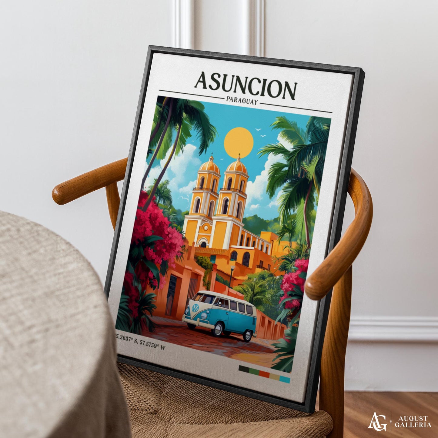 Asunción Paraguay Retro Travel Print
