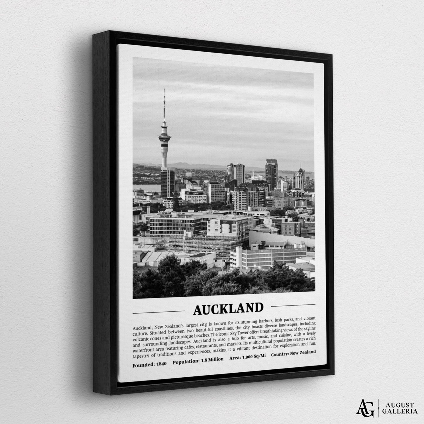 Auckland Black & White City Print