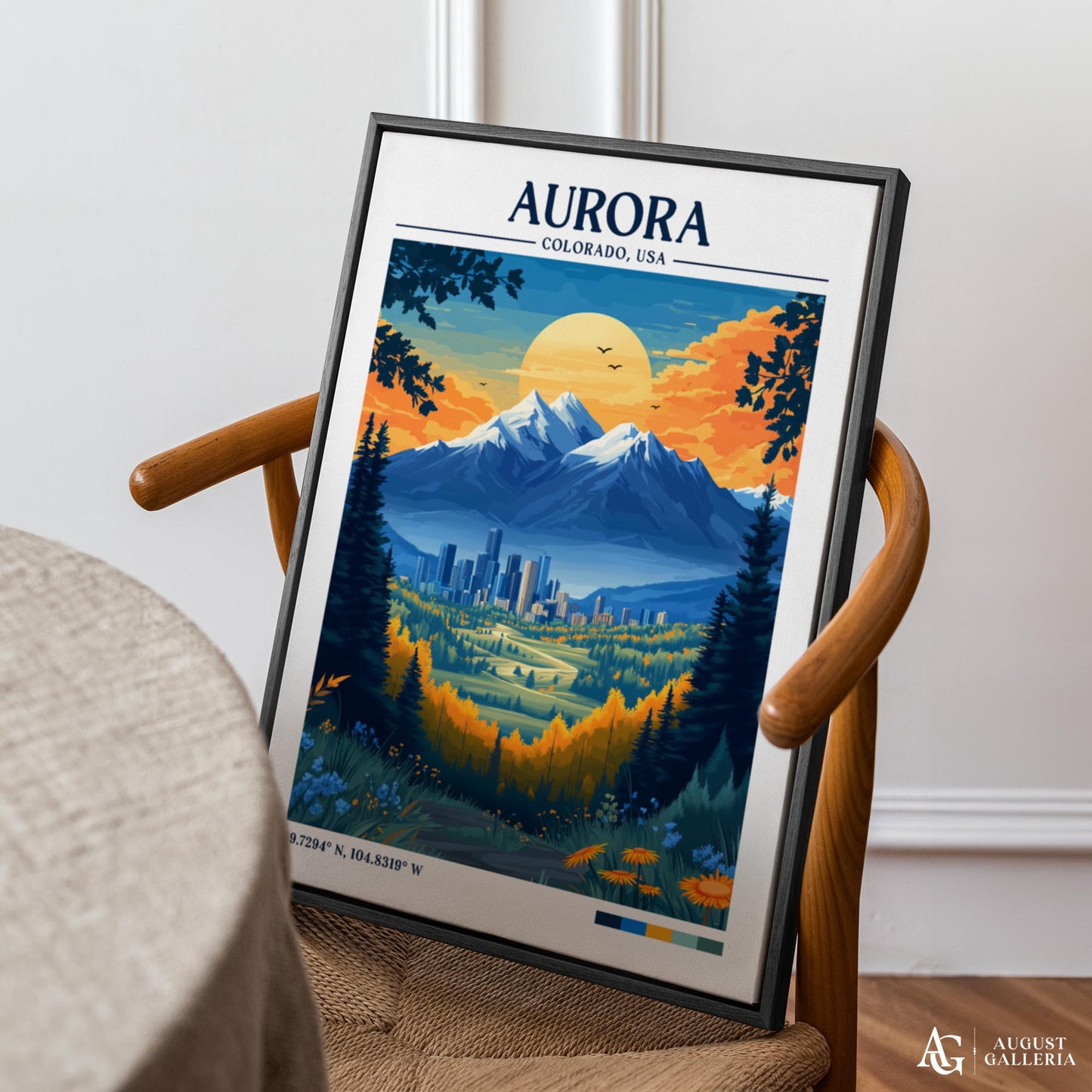 Aurora Colorado Retro Travel Print