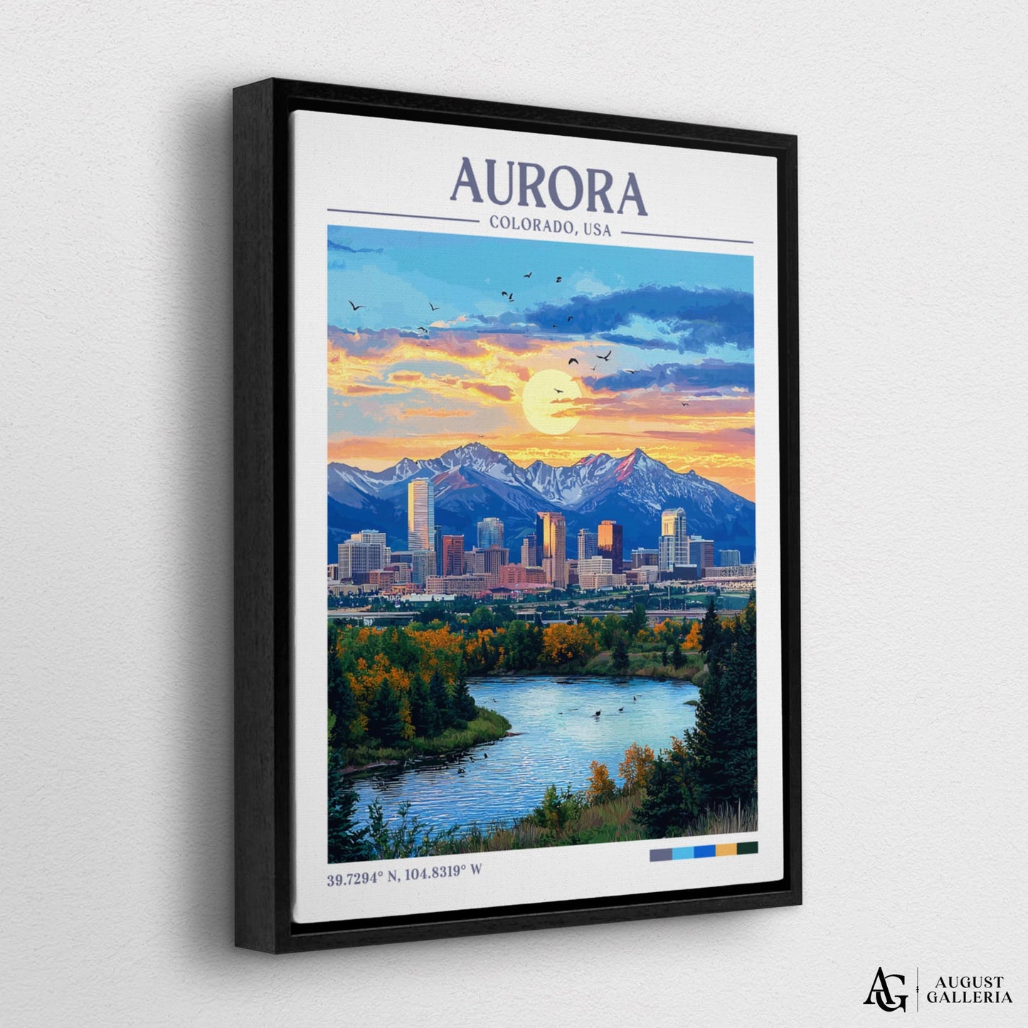 Aurora Colorado Retro Travel Print