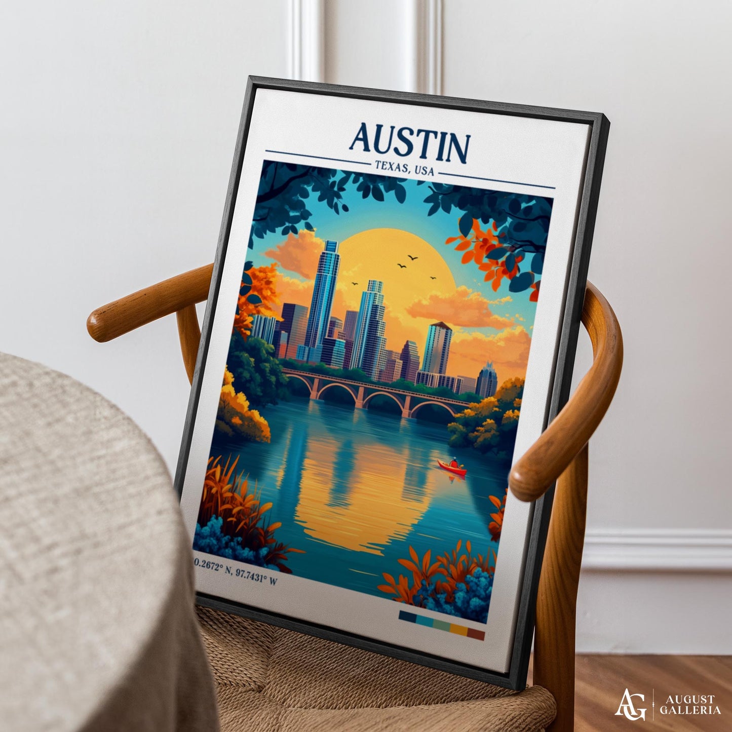 Austin Texas Retro Travel Print
