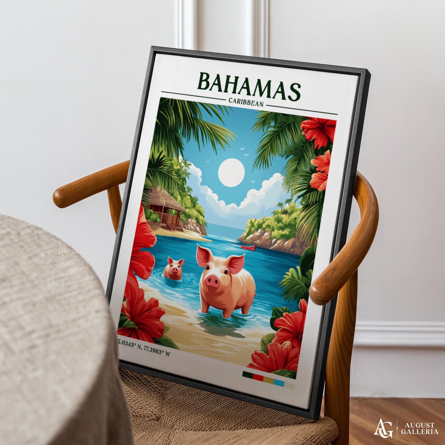 Bahamas Caribbean Retro Travel Print