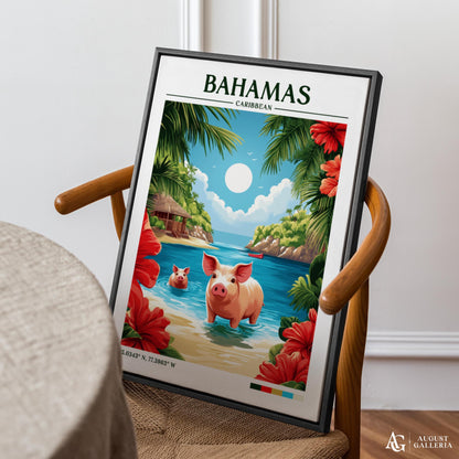 Bahamas Caribbean Retro Travel Print