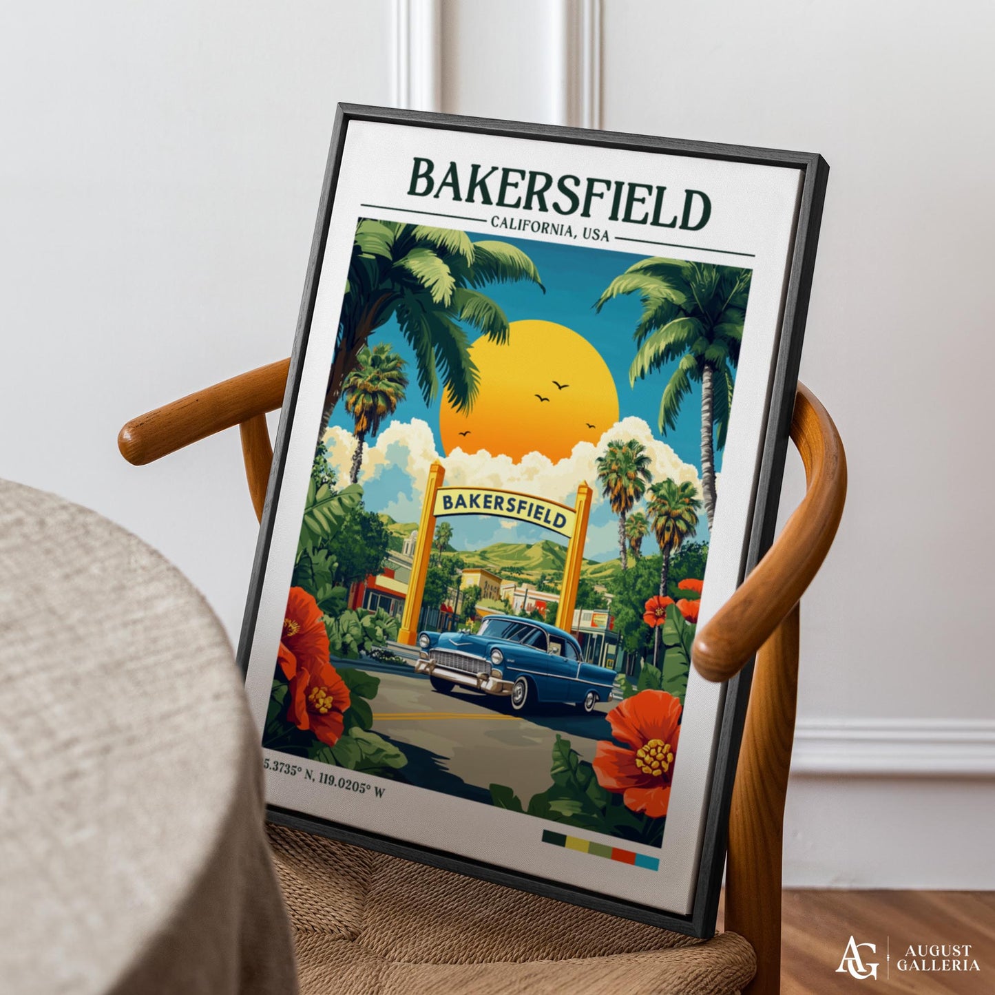 Bakersfield California Retro Travel Print