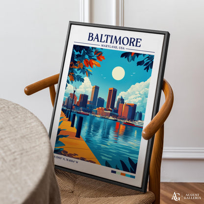 Baltimore Maryland Retro Travel Print