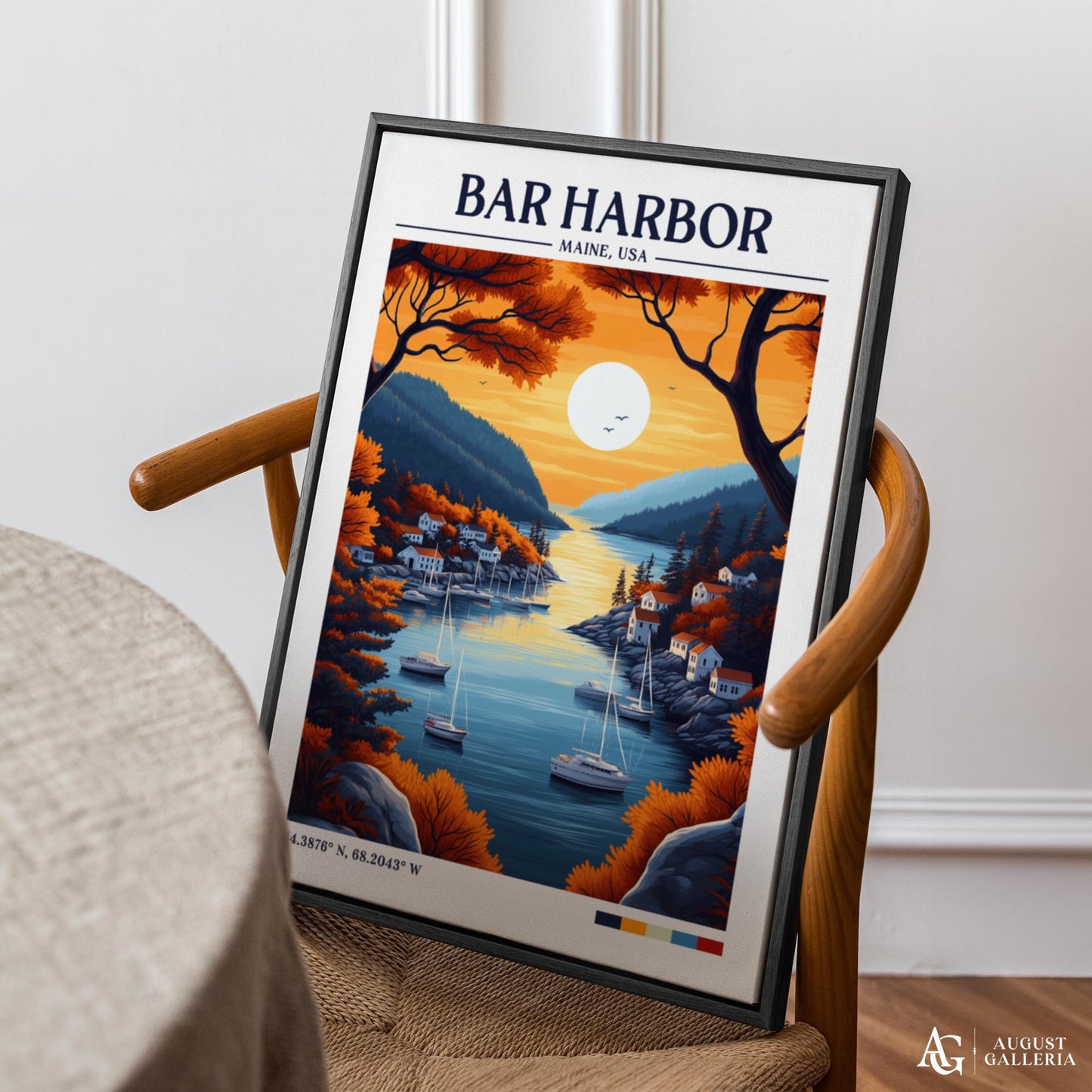 Bar Harbor Retro Travel Print