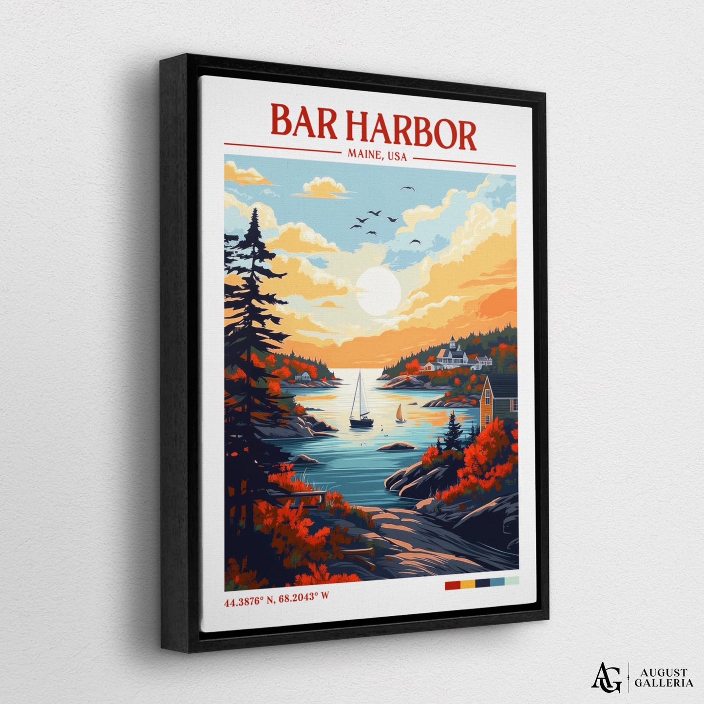 Bar Harbor Retro Travel Print