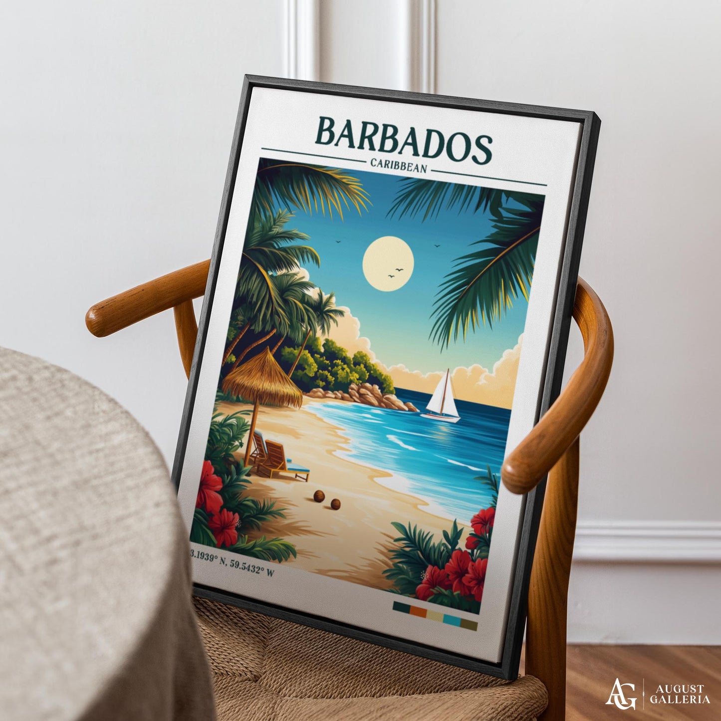 Barbados Caribbean Retro Travel Print