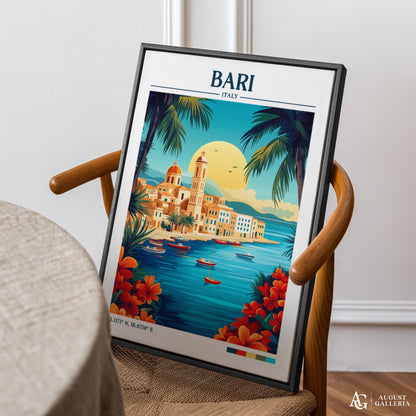 Bari Italy Retro Travel Print