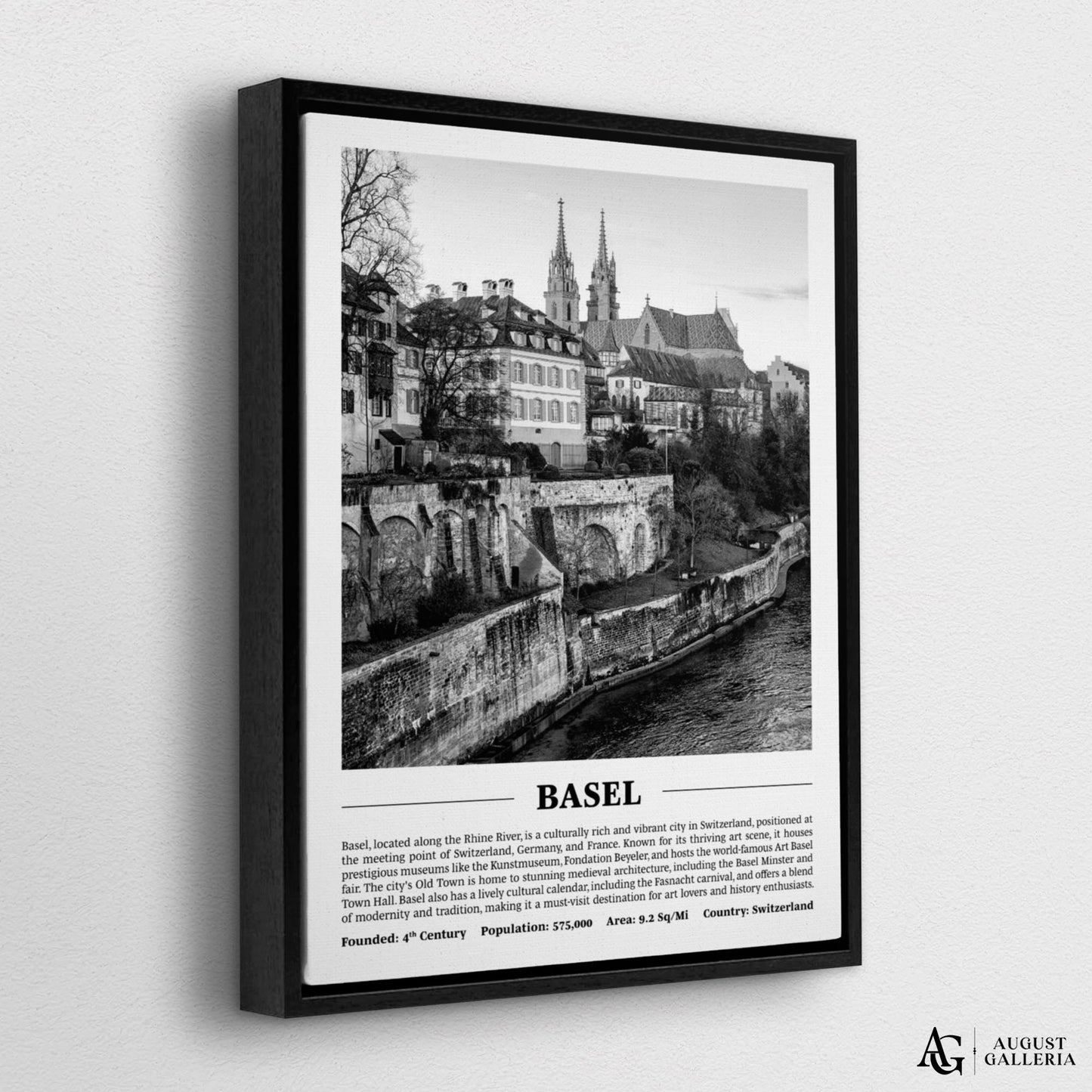 Basel Black & White City Print