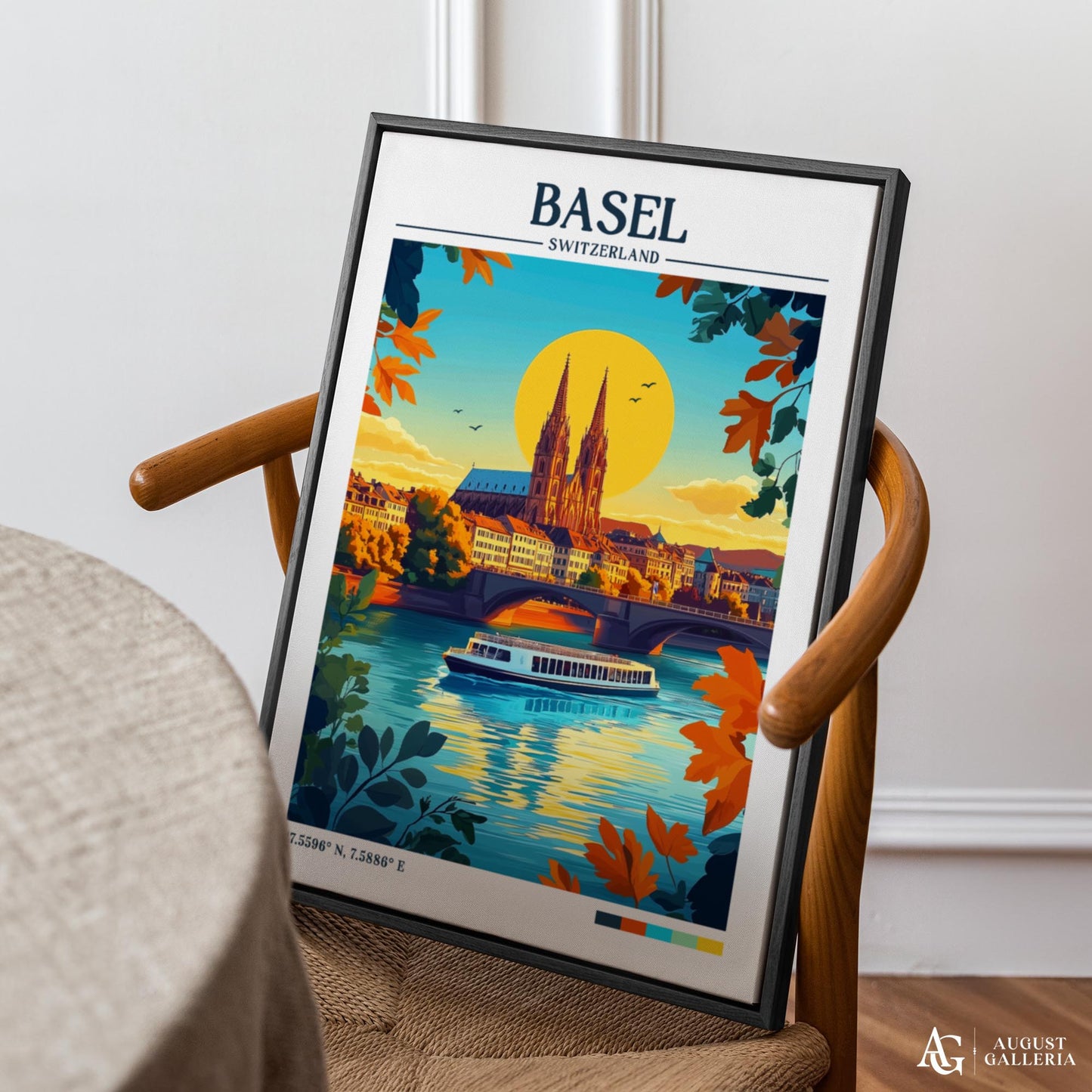 Basel Switzerland Retro Travel Print