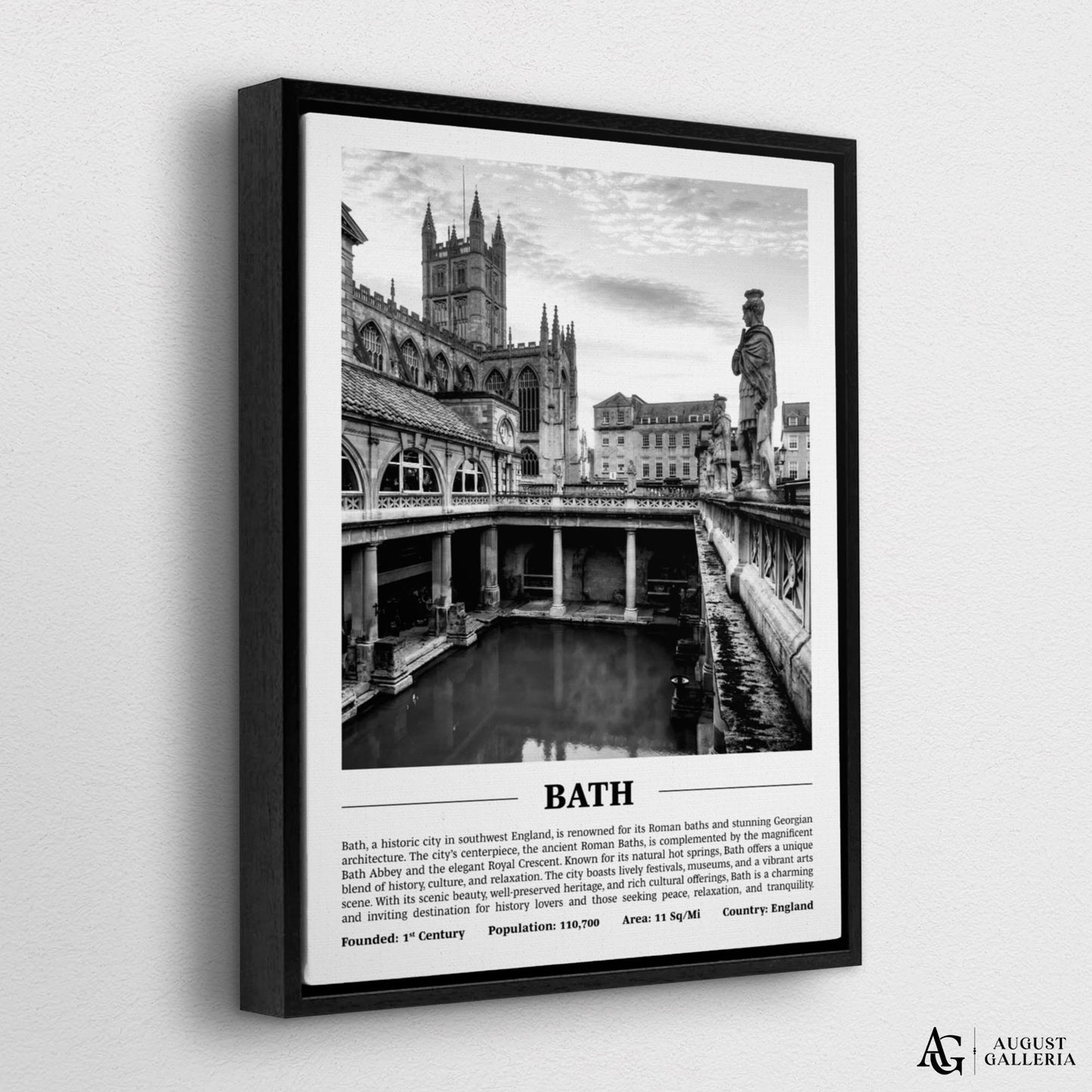 Bath Black & White City Print