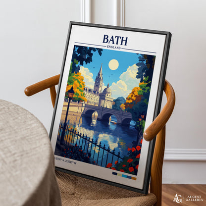 Bath England Retro Travel Print
