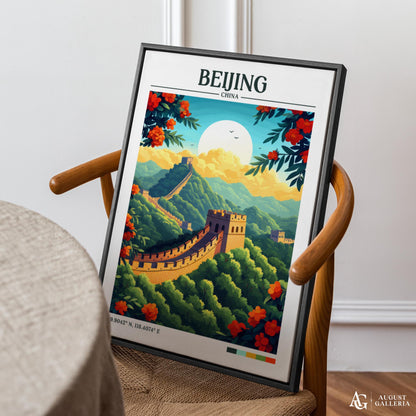 Beijing China Retro Travel Print