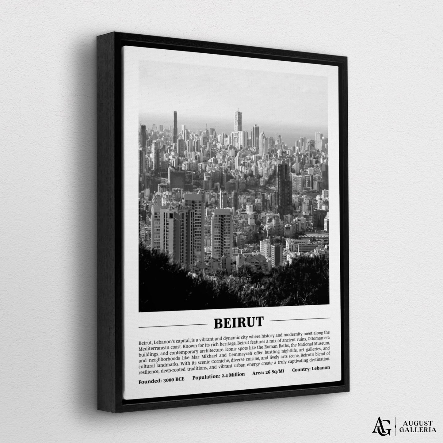 Beirut Black & White City Print