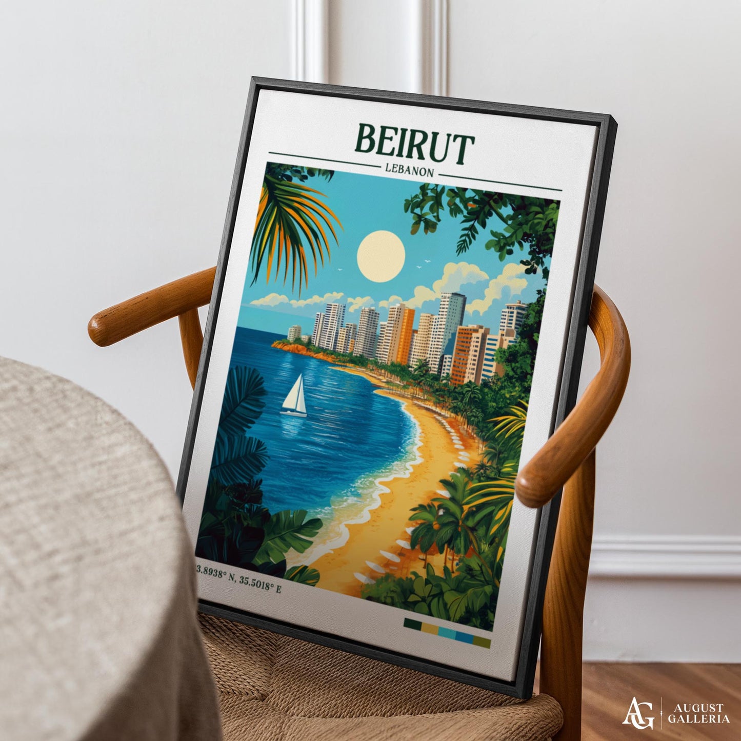 Beirut Lebanon Retro Travel Print